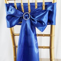 Navy Blue Chair Bows  