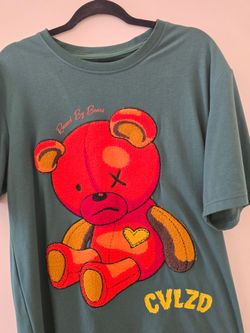 Civilized Raised By Bears Graphic T-Shirt Men’s Large Embroidered Bear