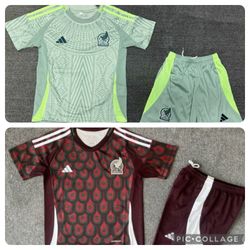 Soccer Mexico copa América🇲🇽🇲🇽 local visitante home away Jerseys camisas playera de futbol kids sizes 24,26 ,28 4,56789 10 years old niños todas l