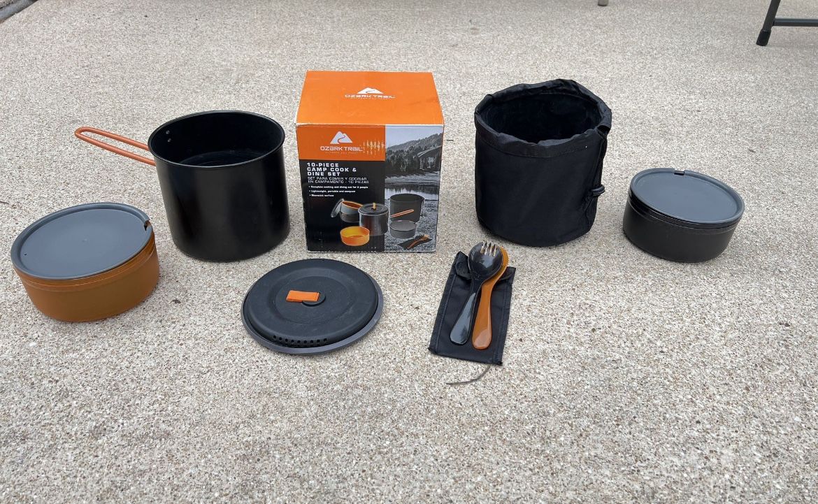Ozark trail 10 piece camp cook top and dine set