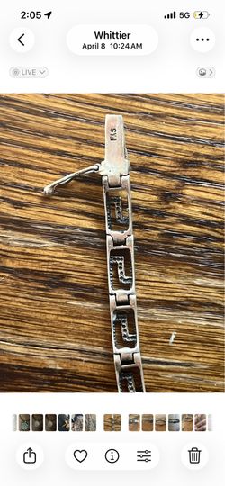 Vintage AZTEC Sterling Silver Bracelet Tongue Clasp (Marked) F A S