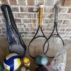 Outdoor Sports Items. Wilson Racquets Volleyball Soccer Ball