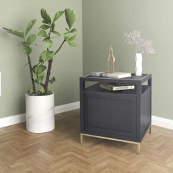 Delancey Black Cabinet End Table