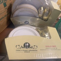 5 Sets De Platos De Plástico Duro