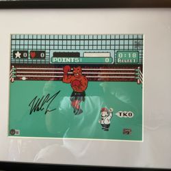 Mike Tyson Autographed Framed 11x14 Picture Punch Out JSA Certified 