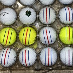 24 Callaway golf Balls As Pictured most are triple trac, chromesoft and Supersoft  ——