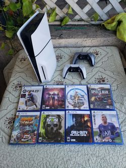 8 PS5 Games 2 Controllers & Playstation 5 Slim $720! Firm or Trade Up Challenge. $1000 item or cash & Trade as well