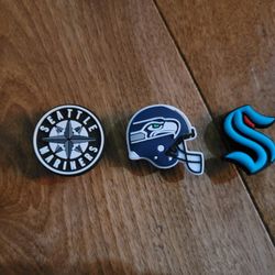 Lot Of 3 Seattle Sport Team Shoe Charms 