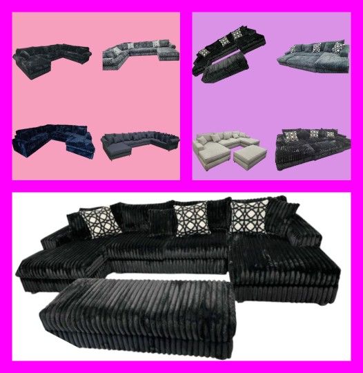 BRAND  NEW  6X13X6FT AND 11X11FT SECTIONAL SOFA COUCH CHAISE SET