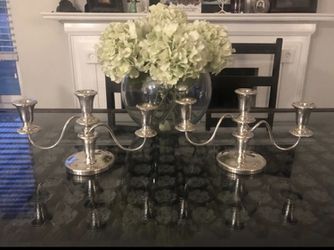 Sheffield silver plated 3 candelabra. Made in USA