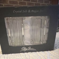 Oleg Cassini Crystal Salt & Pepper Shakers