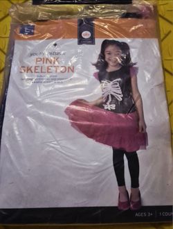 Girl's Pink Skeleton 💀 Halloween costume