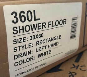 360L Shower Floor 30x60 White Left Hand Drain