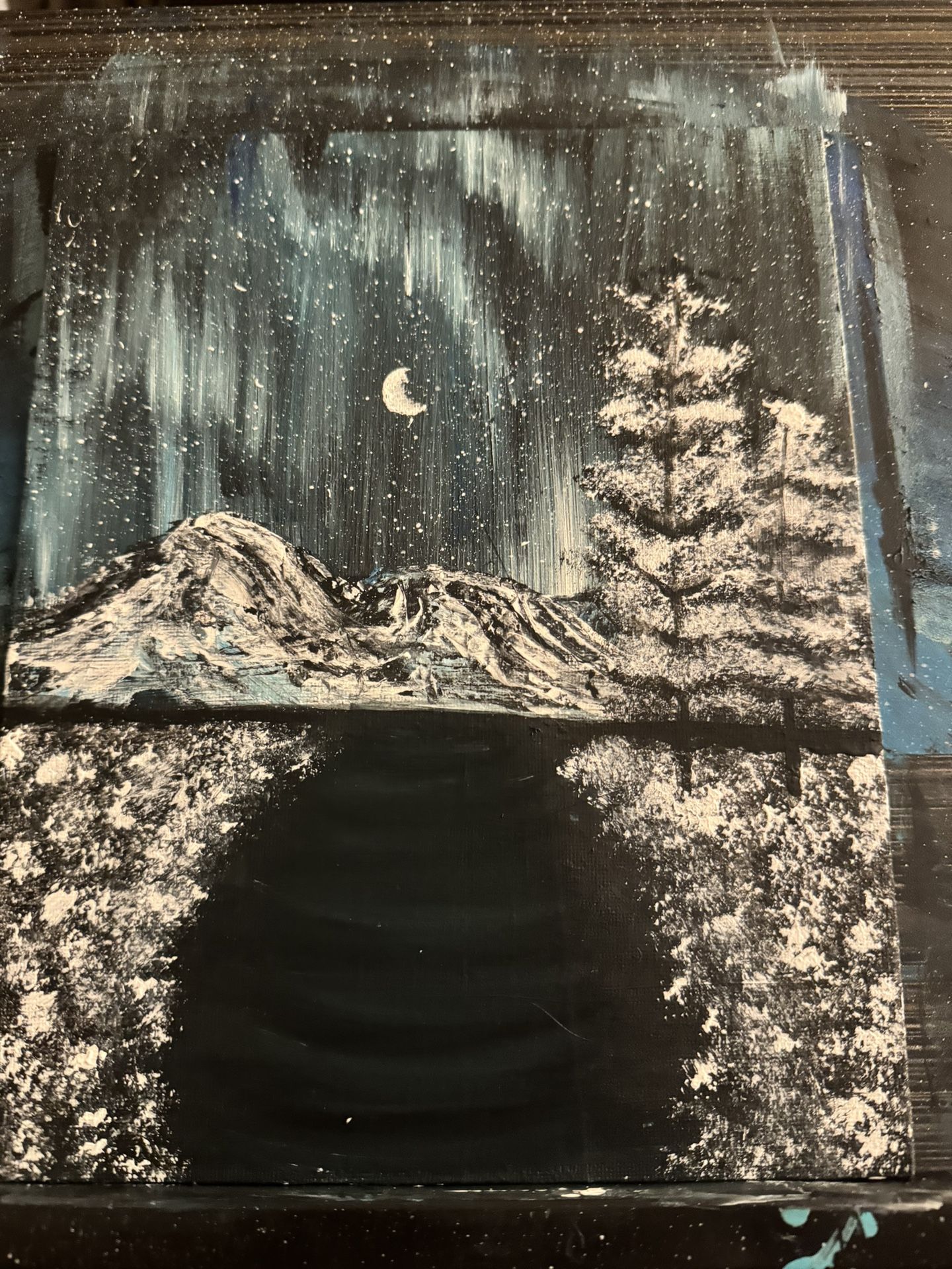 Acrylic Painting Snowy Mountains