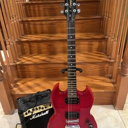 Epiphone SG Guitar W/ Marshall Amp