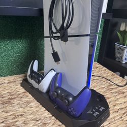 Sony PS5 Slim Console Bundle 1TB w/ 2 Controllers + Cooling Fan Charging Stand PlayStation 5