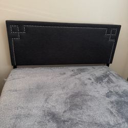 Gray Bed Frame Headboard 