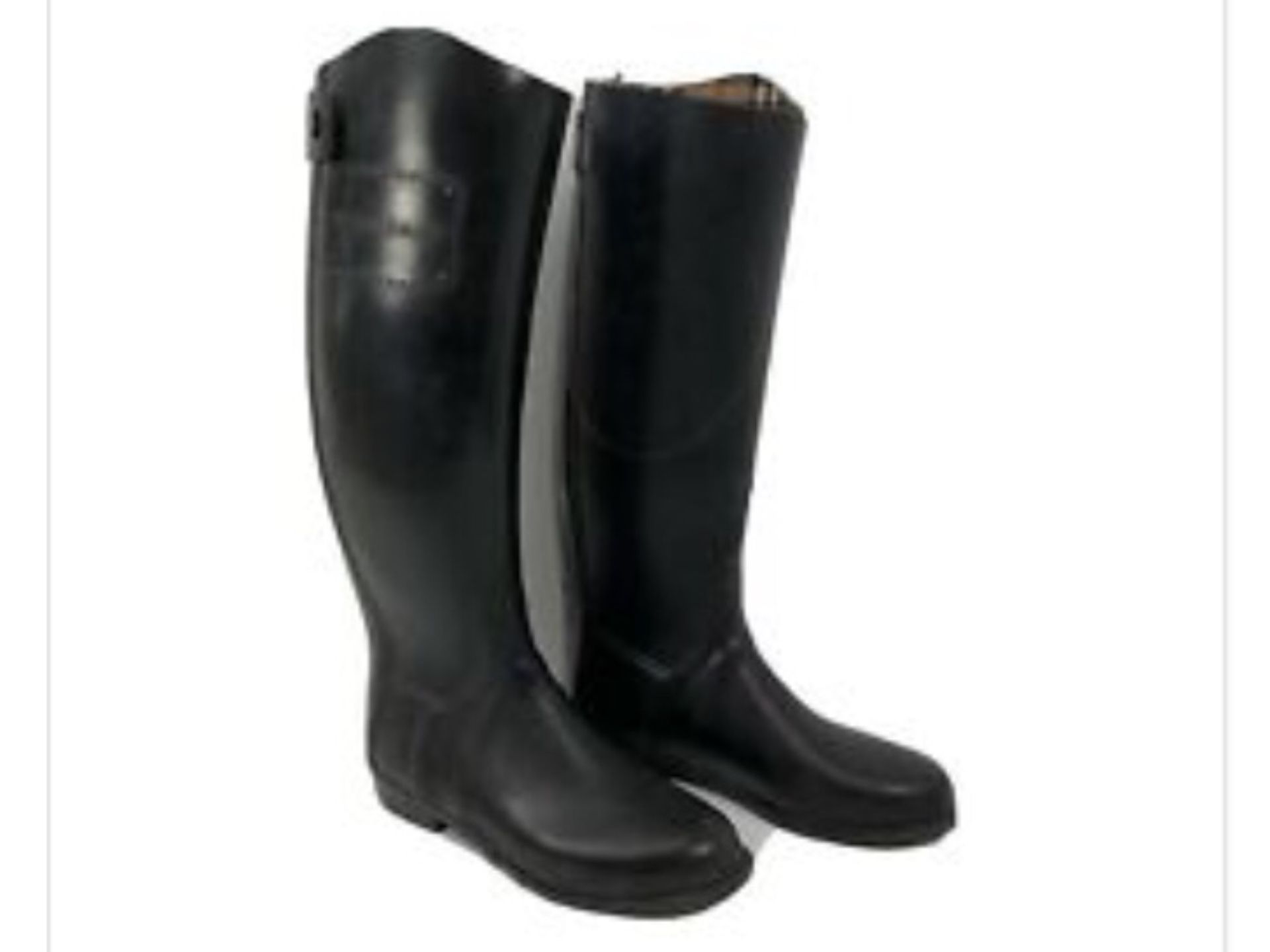 Burberry Women’s Black Rubber Belted Riding Rain boots Size 40 Size9