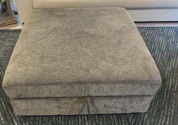 Gray 38 x 38 square storage ottoman