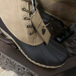 new men boot for winter tag on size 10