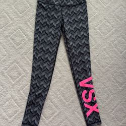 Victoria Secret Activewear/ VSX/ Leggings/ Charcoal Neon Pink Patterned/ XS