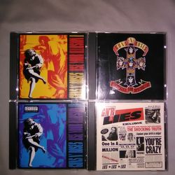 GNR Guns N Roses 4 CDs LOT Appetite for Destruction, Use your illusion, Lies Guns and roses music CD Rock