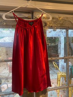 Red Satin Spaghetti Strap Mini Dress