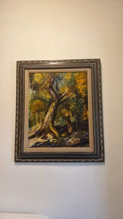 Framed Oil Painting Forest Landscape