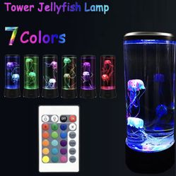 Jellyfish Lamp Color Changing Remote Control Aquarium Tank LED Night Light Birthday Gift USB Charging Relaxing Mood
