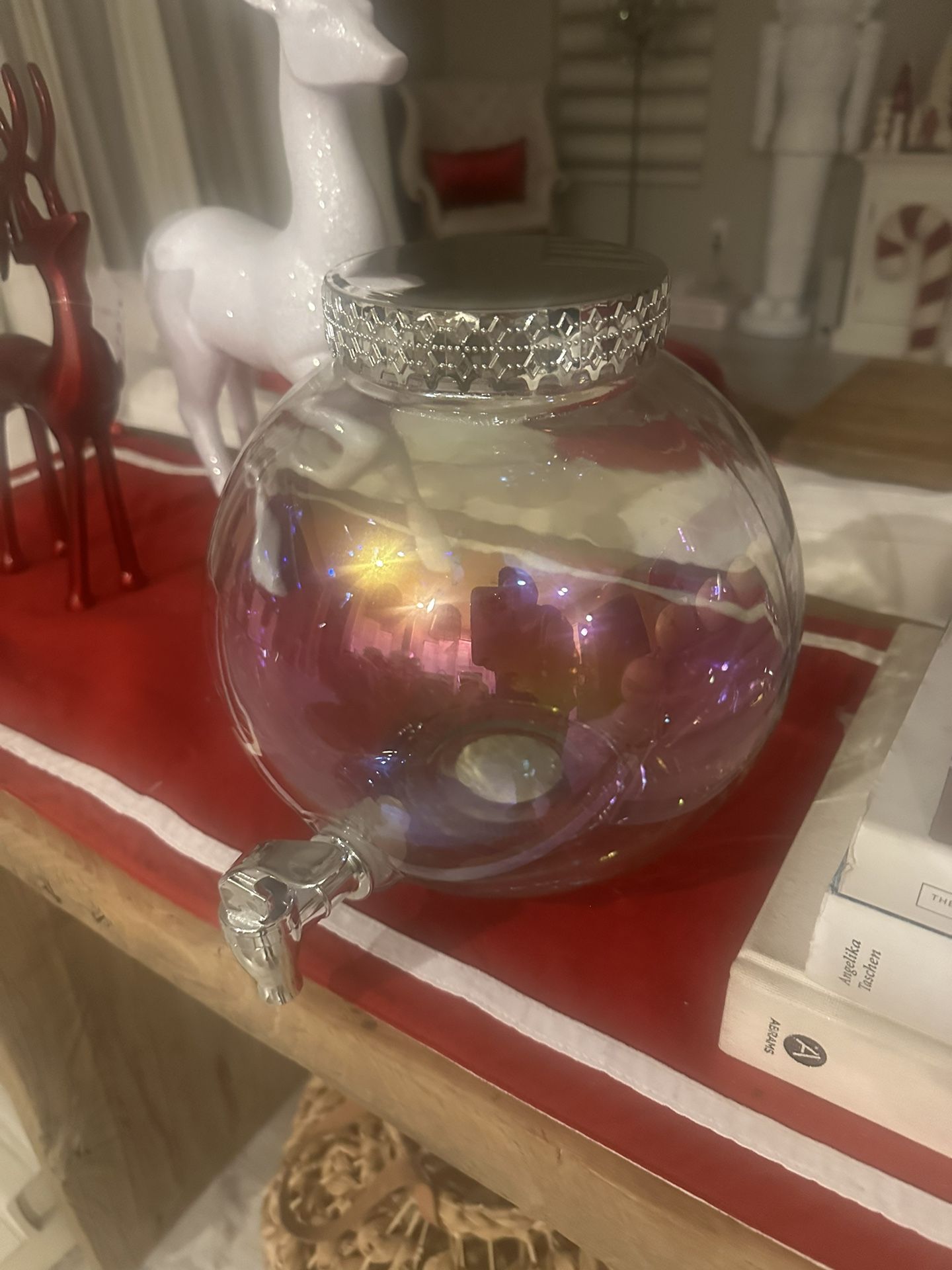 NEW Glass Large iridescent ornament Water Drink dispenser