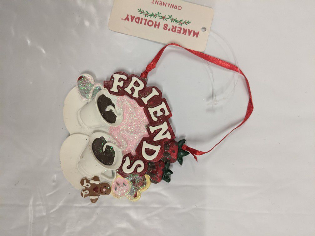 Christmas Ornament Hanging - "Friends" Best Coffee - Brand New