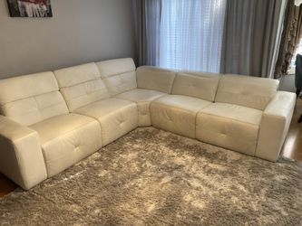Milan leather sectional recliner