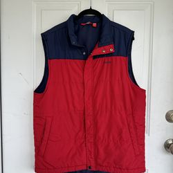 Men's IZOD Red and Blue Puffer Vest Size M