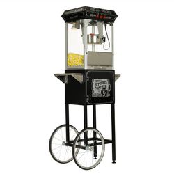 Fun time Black Popcorn Maker Cart Vintage Style