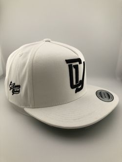 “CV” Flat Bill Cap | E Luna Brand PREMIUM | 4 Black Thread Logos | 3D Puff Edition