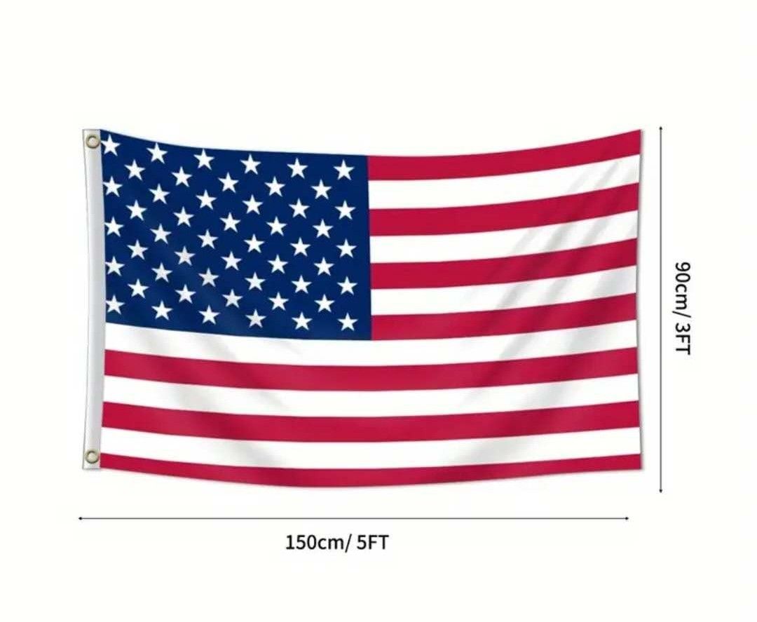 3x5ft USA Flag - Durable Polyester Outdoor/Indoor American Flag