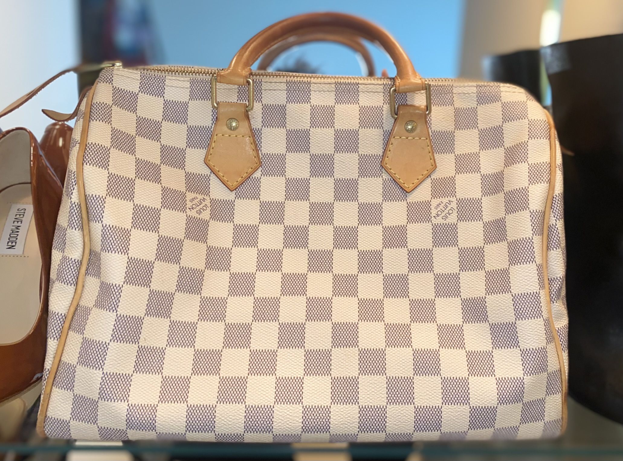 Louis Vuitton Damier Azur Speedy 30 Handbag 