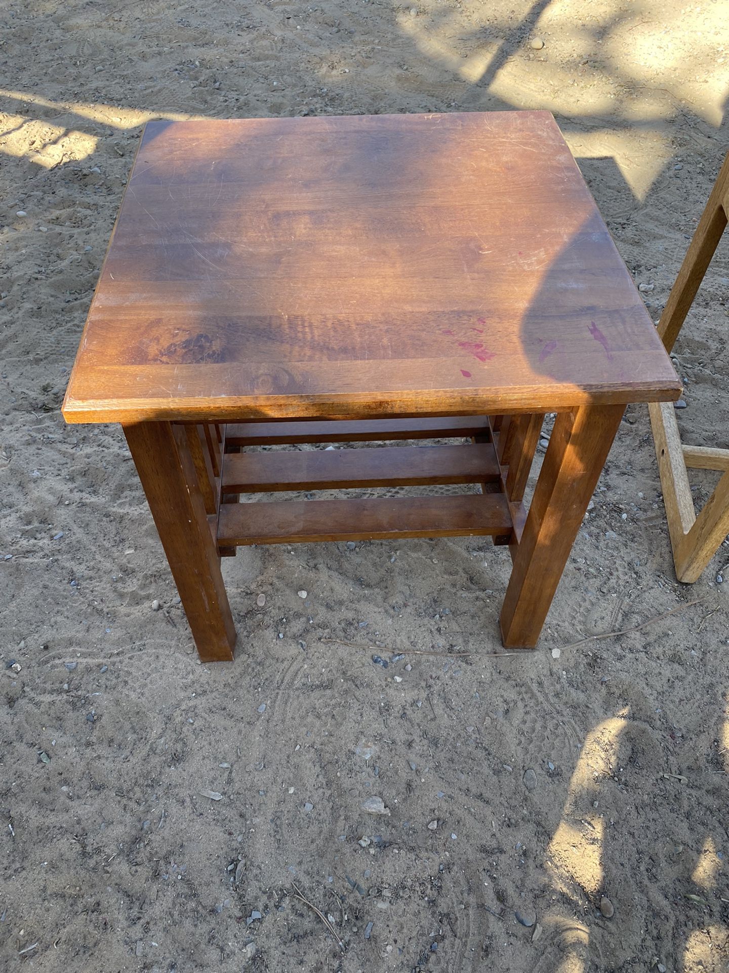 WOOD SMALL END TABLE, BROWN SOME KIGHT SCRATCHES