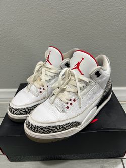 Jordan 3 White Cement Free Throw Line Size 9 Authentic No Box