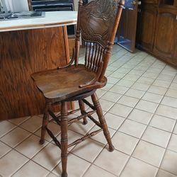 3 Solid Oak Bar Stools