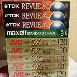 Set of 9 New In Cellophane VHS VCR  Tapes