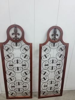 Wood/metal wall decor two pieces - $20.00