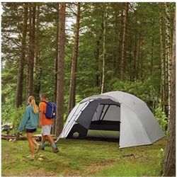 ⛺ 6-Person LED Lighted Dome Tent – Gray – Water Resistant – New