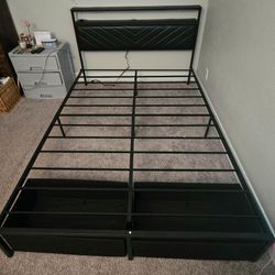 Black Upholstered Bed Frame