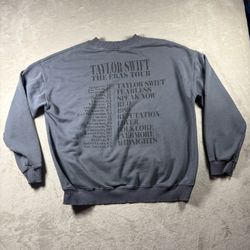 Taylor Swift The Eras Tour Crewneck Sweatshirt Size L Blue 2023 Tour Dates #2187