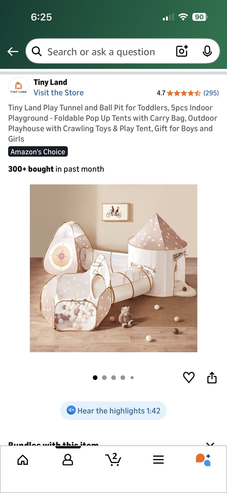 Tiny Land Baby Toddler Indoor Play Gym