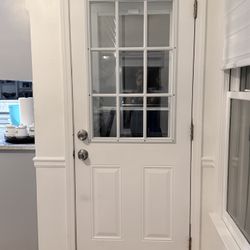Whitw Door With Glass Panel 