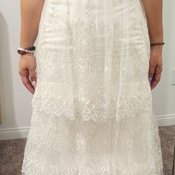 Galina Signature SWG359 by David's Bridal Size 4 Lace Sheath Wedding Dress NEW