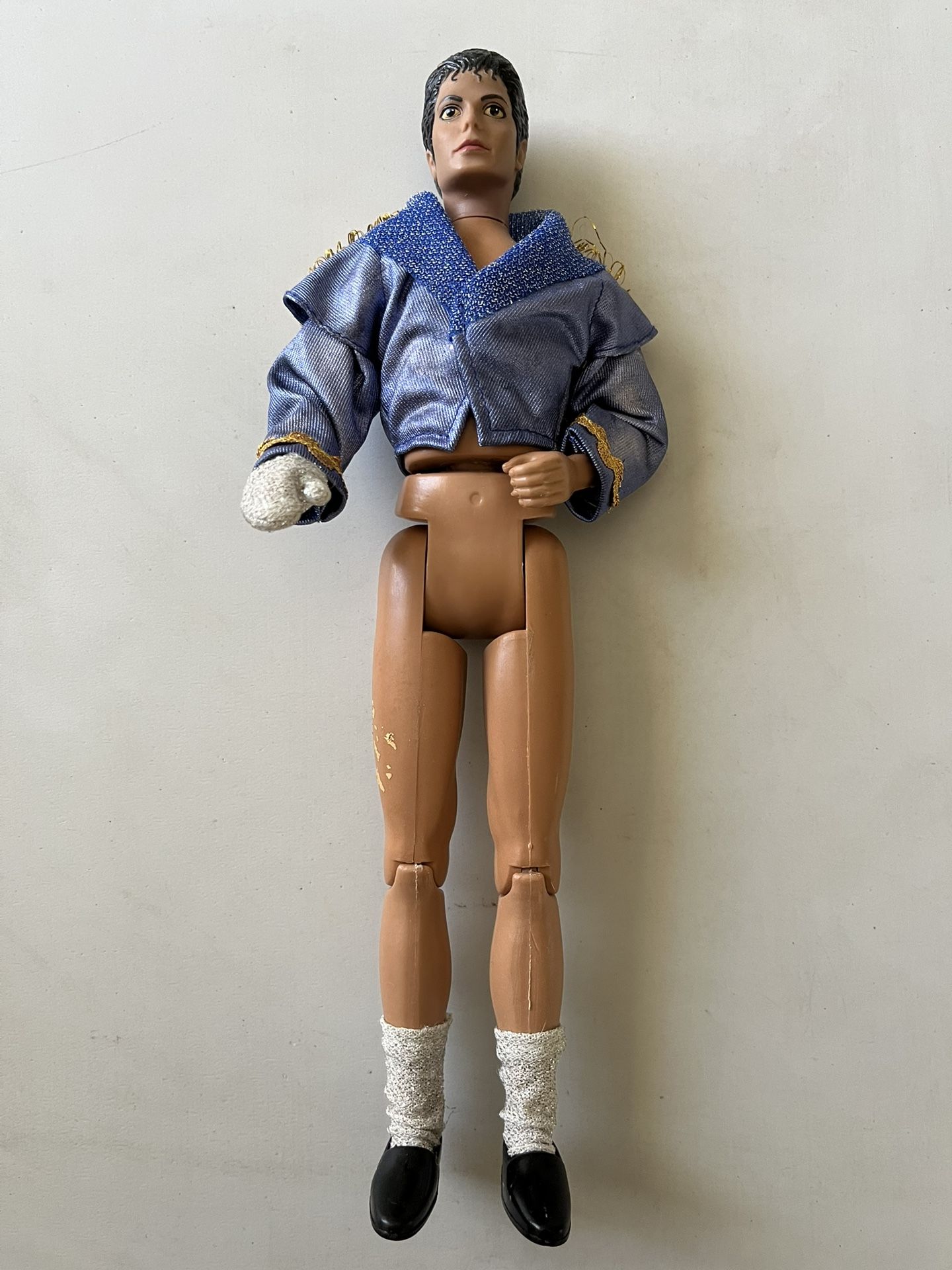 Vintage 1984 Michael Jackson Doll Blue Jacket Missing Pants Accessories