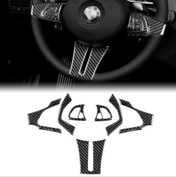 JUPIZEUS Carbon Fiber, Compatible With BMW Accessories, Car Steering Wheel Button Frame Sticker For BMW Z4 E85 E86 2003 2004 2005 2006 2007 2008, Auto